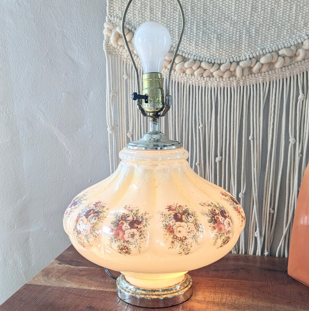 Vintage Leviton Falkenstein Bubble Glass Table Lamp MCM Hollywood Regency - Picture 4 of 5